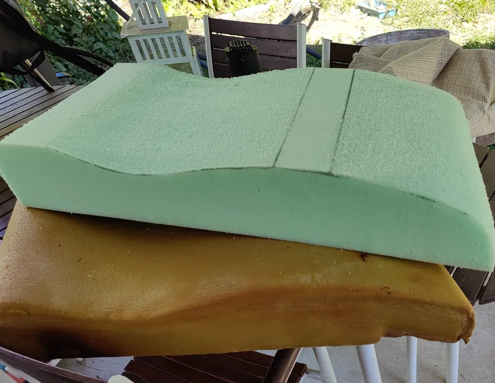 The finished profile for the new foam cushion